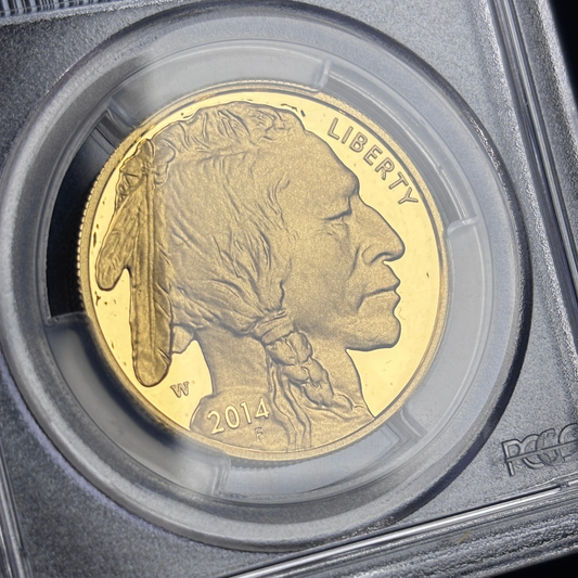 2014 W Gold Buffalo Coin PCGS FIRSTSTRIKE Label $50 PR70DCAM