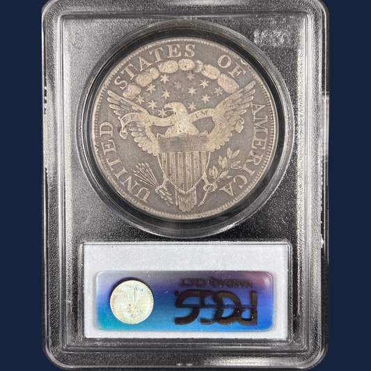 1798 Draped Bust Dollar PCGS F12 CAC Large Eagle