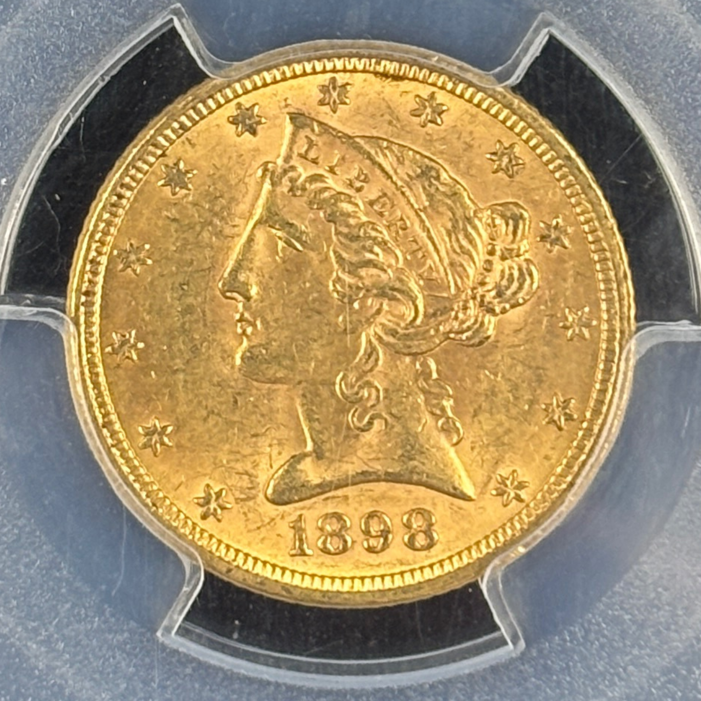 1898 $5 Liberty Head Half Eagle Gold Coin PCGS MS63 CAC Lower Mintage Pre33