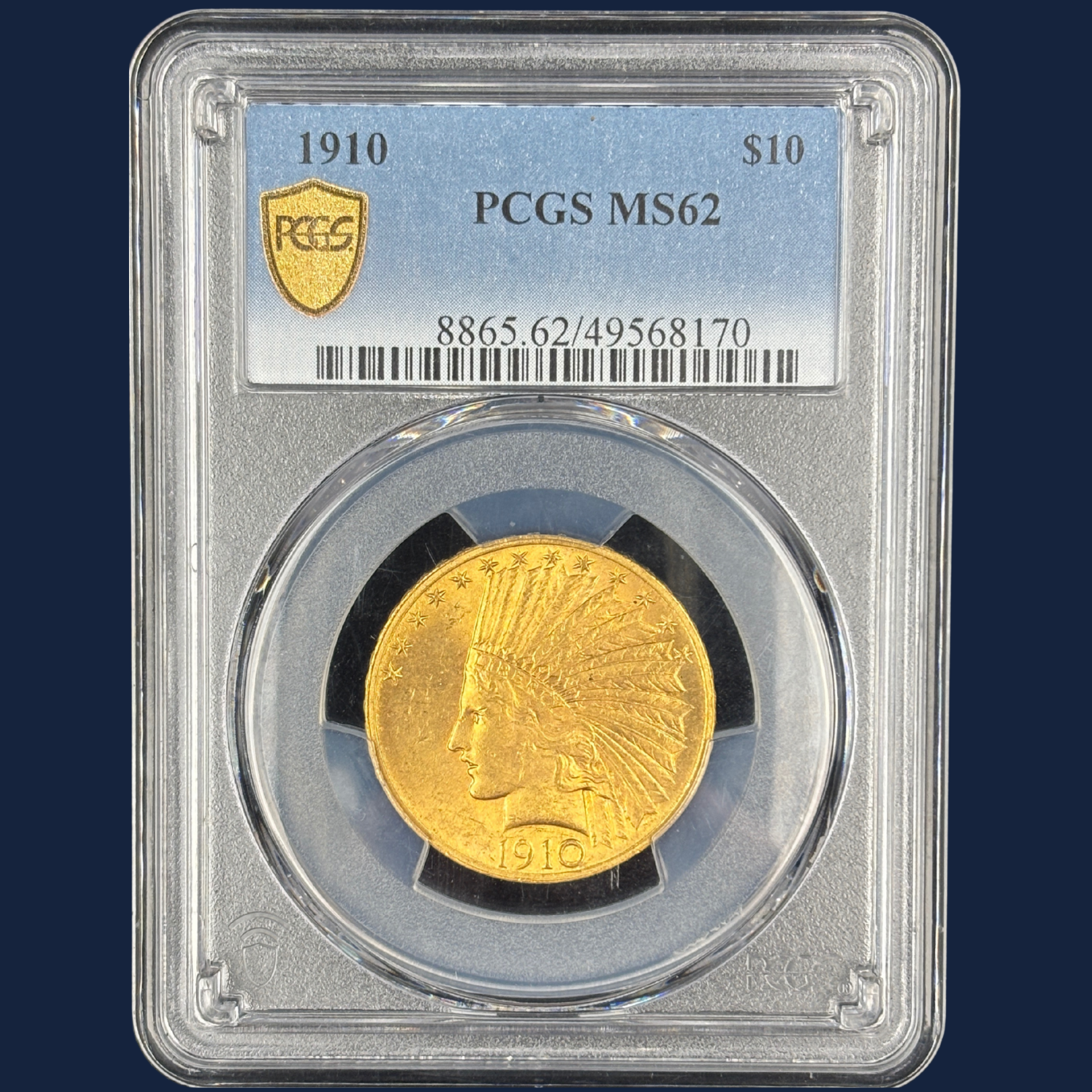 1910 $10 Indian Head Gold Coin PCGS MS62 Better Date