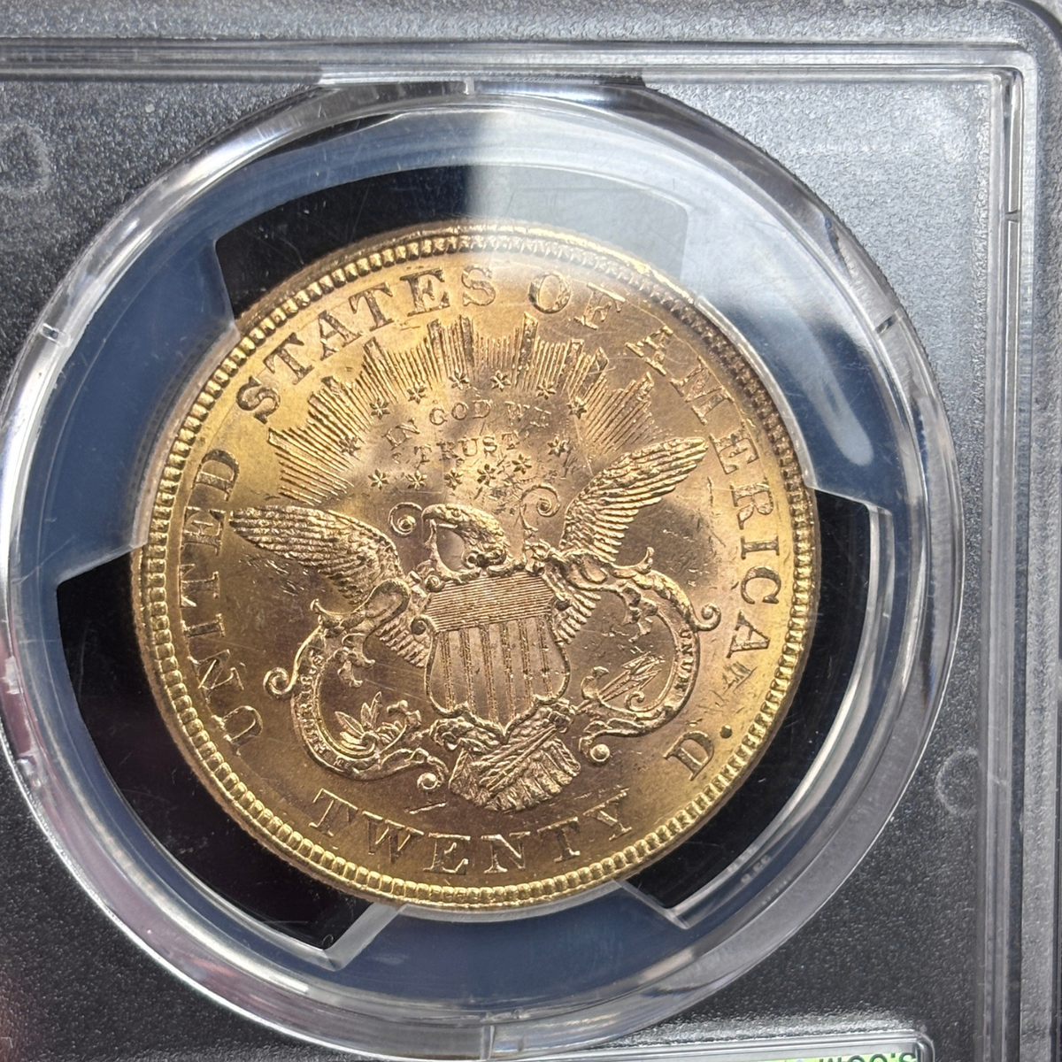 1876 Liberty Head Double Eagle Gold Coin MS61 PCGS $20 Type 2