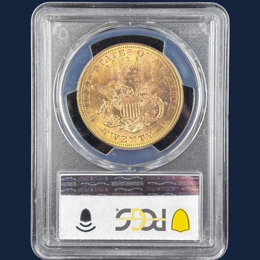 1876 Liberty Head Double Eagle Gold Coin MS61 PCGS $20 Type 2