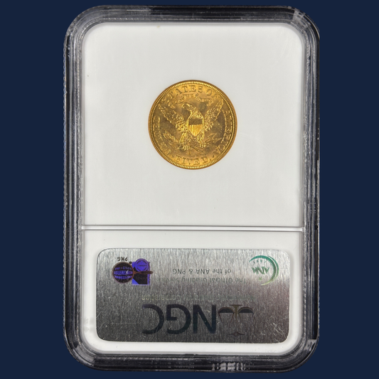 1885 S $5 Liberty Head Half Eagle Gold Coin NGC CAC MS64 Better Date