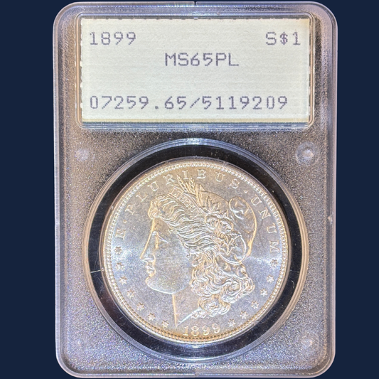1899 Morgan MS65PL PCGS Rattler Old Holder Rare 1 of 20 in Rattler