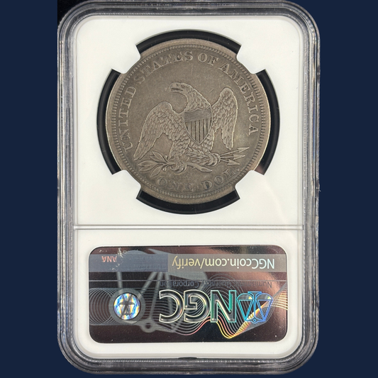 1844 Liberty Seated Dollar NGC XF 40 Original Surfaces