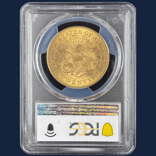 1861 $20 Liberty Head Double Eagle PCGS MS61 CAC Civil War Date