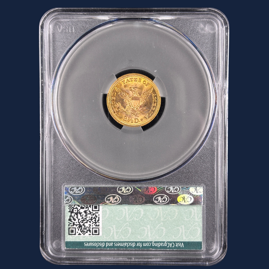 1901 $2.5 Liberty Head Quarter Eagle Gold Coin CAC MS63 CACG Great Color!