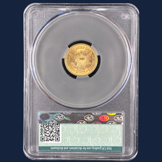 1903 $2.5 Liberty Head Quarter Eagle Gold Coin CAC MS63 CACG Exceptional