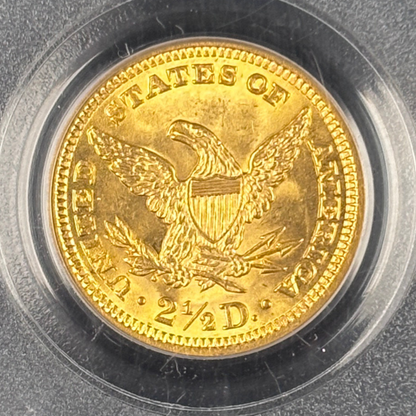 1907 Liberty $2.5 Quarter Eagle Gold Coin PCGS MS65 CAC – Older Holder GEM