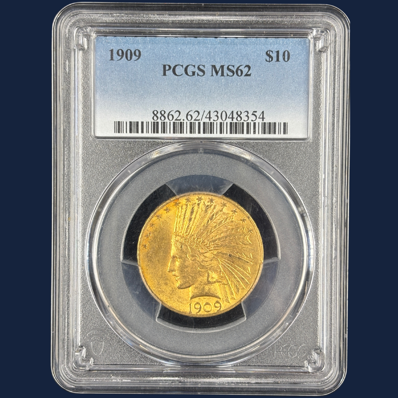 1909 Indian Head $10 Gold Eagle PCGS MS62 – Scarce Date, Low Mintage