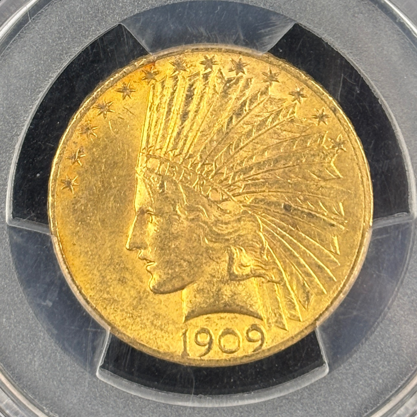 1909 Indian Head $10 Gold Eagle PCGS MS62 – Scarce Date, Low Mintage