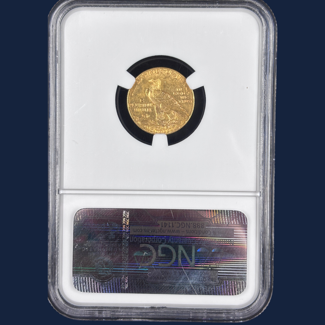1914 D $2.5 Indian Head Quarter Eagle Gold Coin NGC MS62 CAC