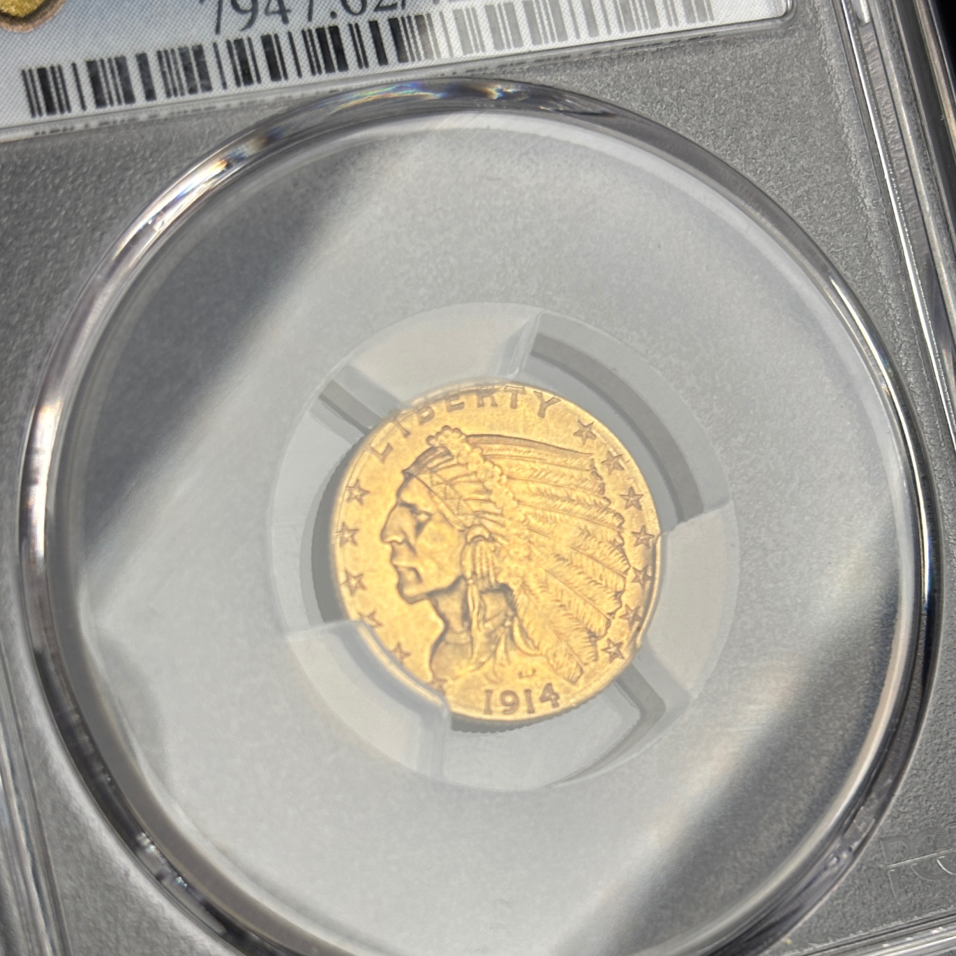 1914 D $2.5 Indian Head Quarter Eagle Gold Coin PCGS MS62 Stunner Undergraded