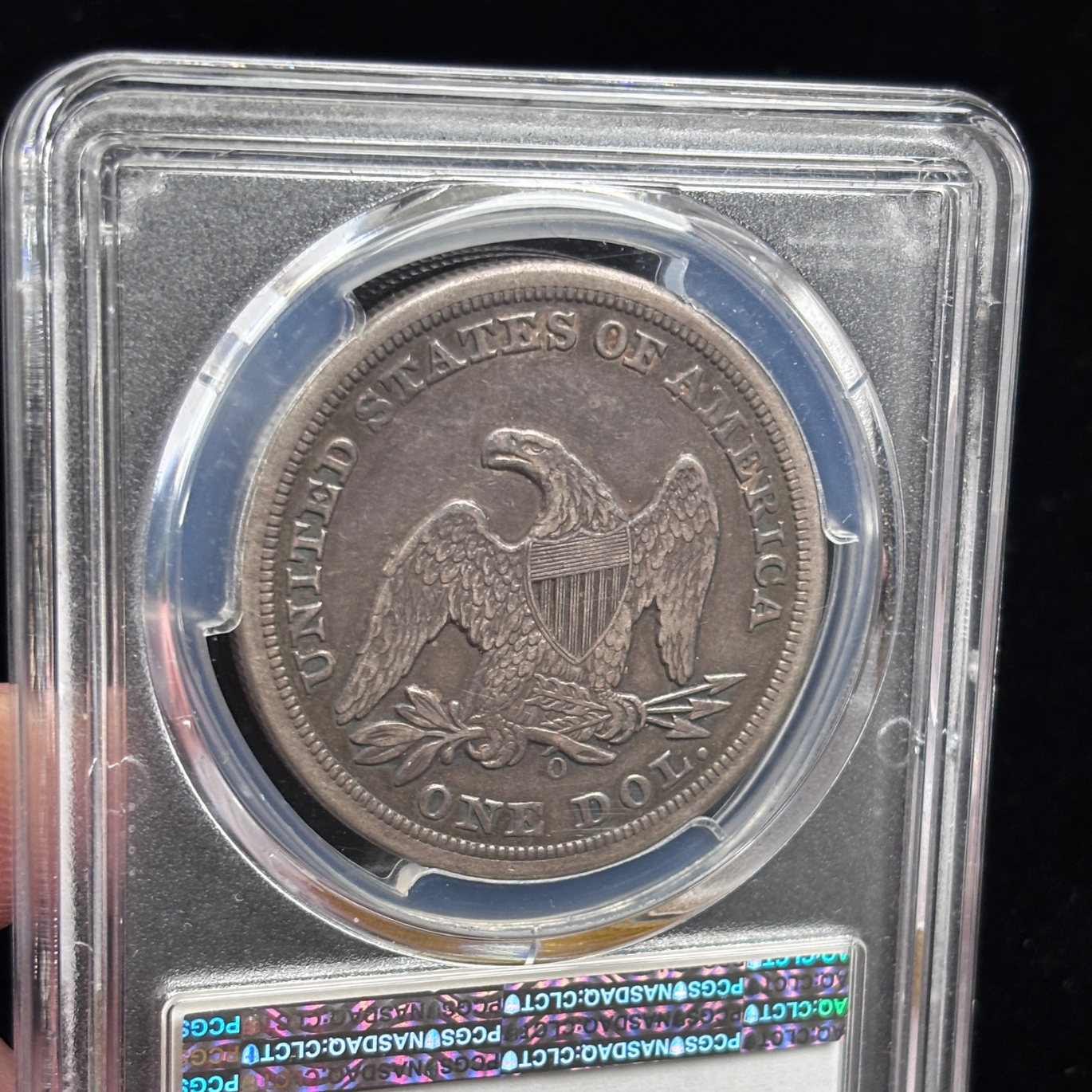 1850 O Liberty Seated Dollar PCGS VF35 CAC