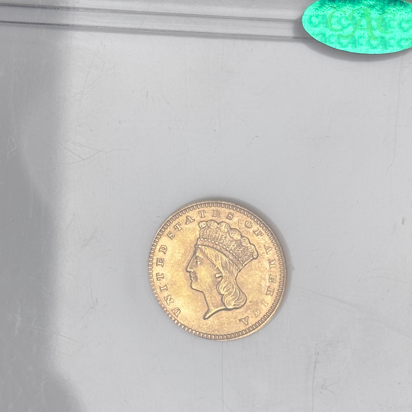 1874 Gold Dollar NGC MS64 CAC Type 3 Older Holder