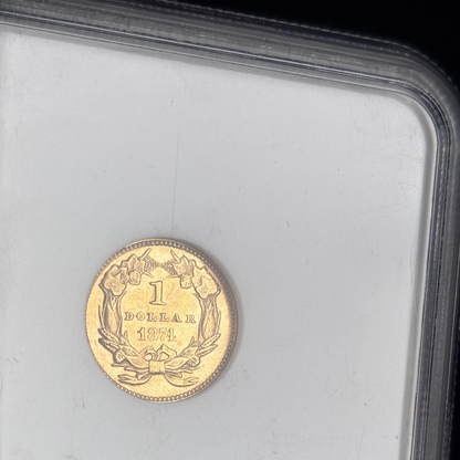1874 Gold Dollar NGC MS64 CAC Type 3 Older Holder