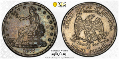 1877 CC Carson City Trade Dollar PCGS XF45 CAC Only 49 with CAC Sticker!