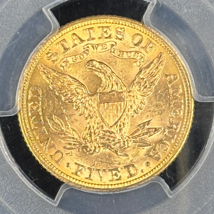 1897 $5 Liberty Head Half Eagle US Gold Coin PCGS MS63 CAC Better Date Fairmont
