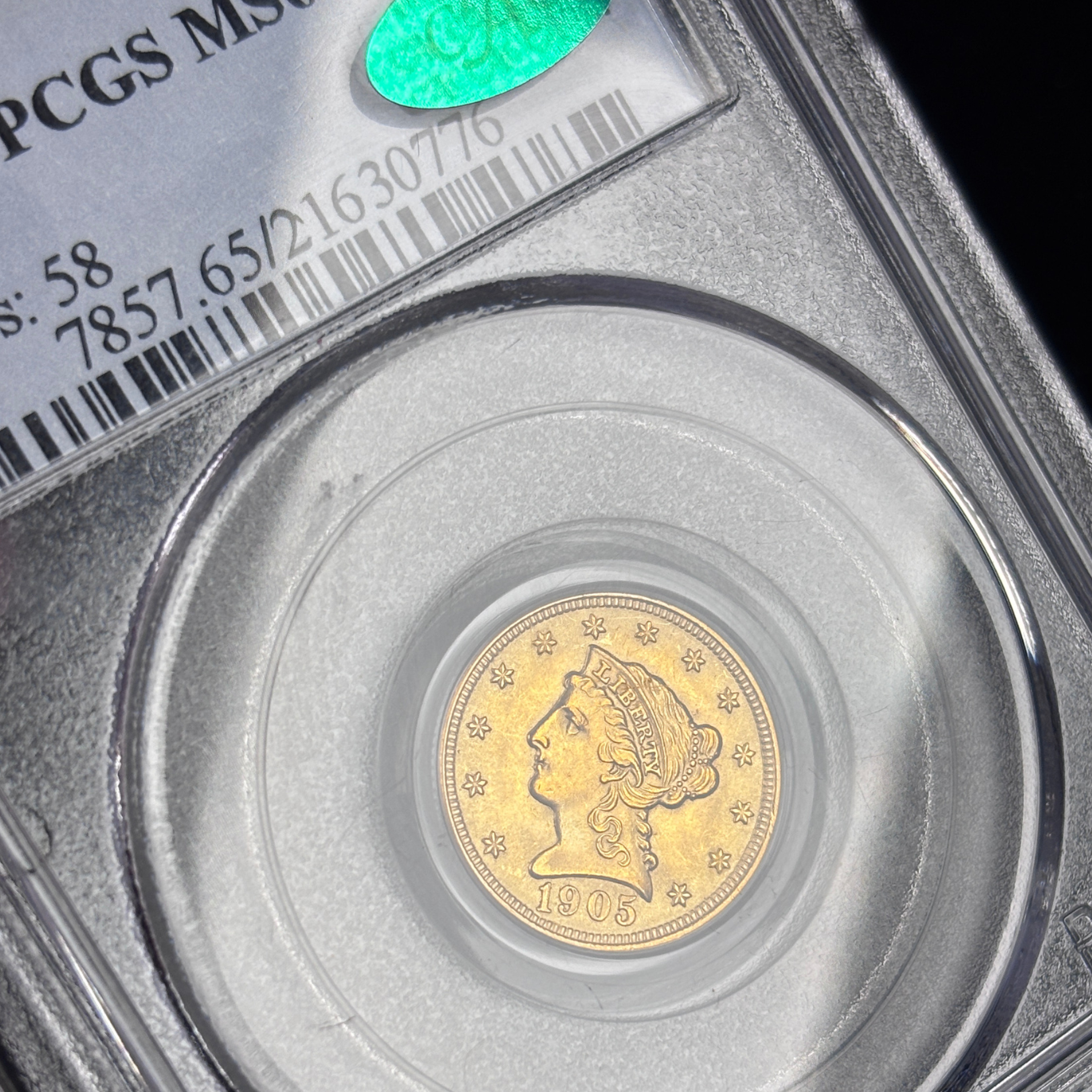 1905 Liberty $2.5 Quarter Eagle Gold Coin PCGS MS65 CAC True GEM coin