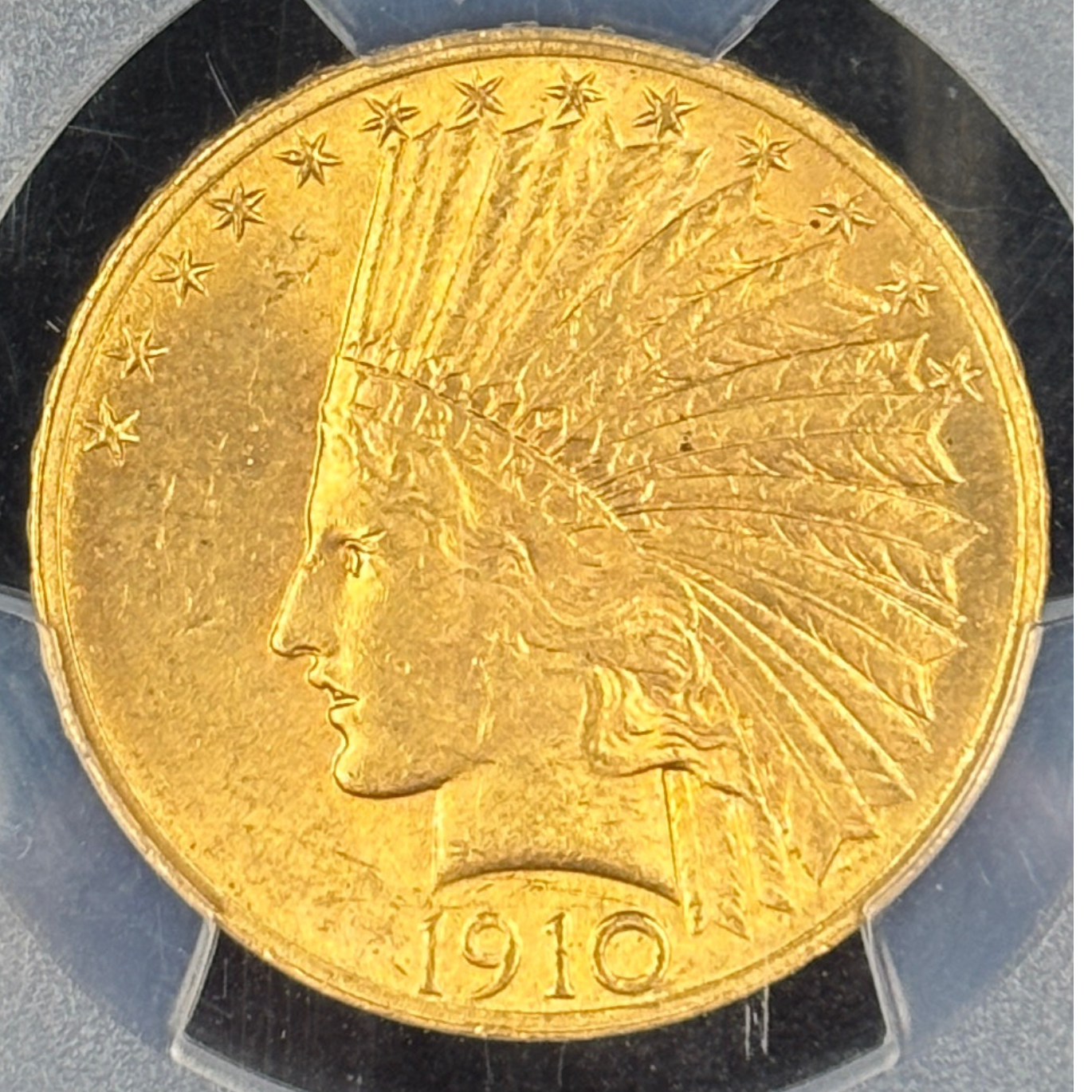 1910 $10 Indian Head Gold Coin PCGS MS62 Better Date