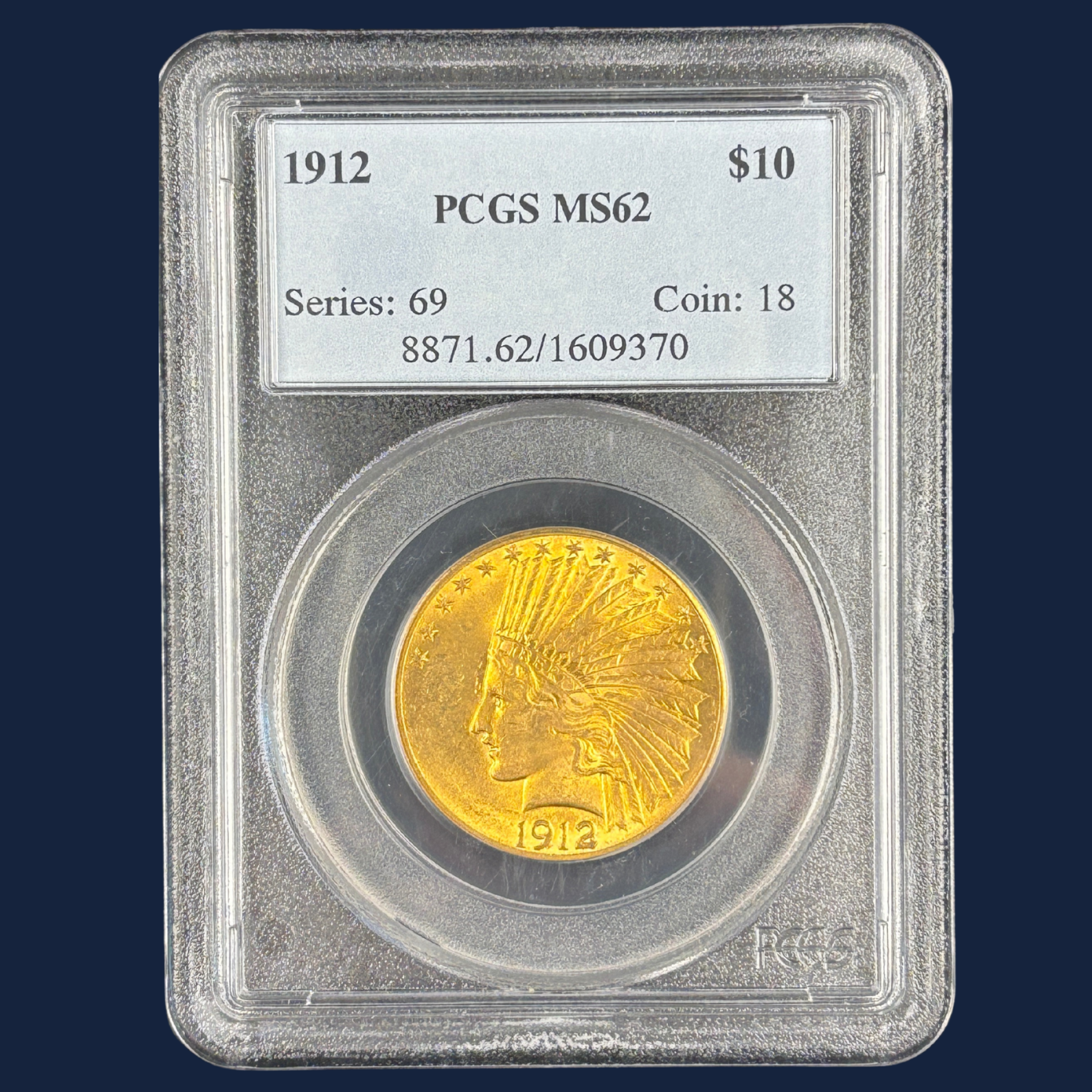 1912 $10 Gold Indian Head Eagle Strong for the Grade Attractive Example