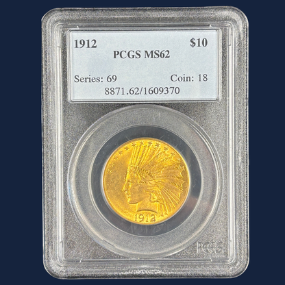 1912 $10 Gold Indian Head Eagle Strong for the Grade Attractive Example