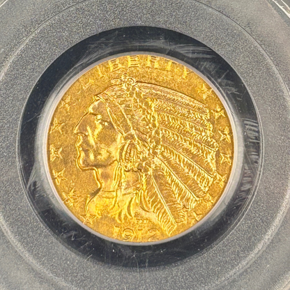 1912 $5 Indian Head Half Eagle Gold Coin PCGS MS63 CAC Choice Original Luster