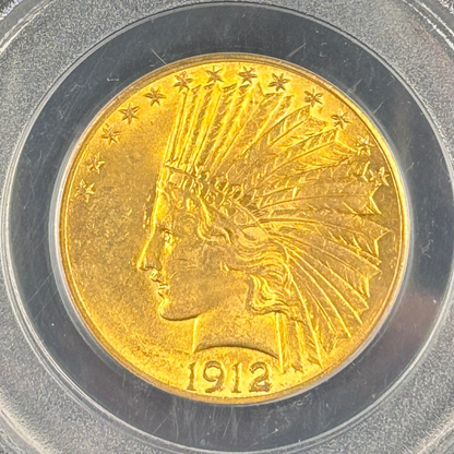 1912 $10 Gold Indian Head Eagle Strong for the Grade Attractive Example