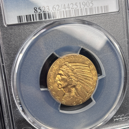 1912 Indian Head Half Eagle PCGS MS63 CAC $5 Gold Coin