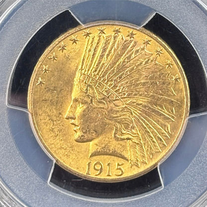 1915 Indian Head Eagle Gold Coin PCGS MS63