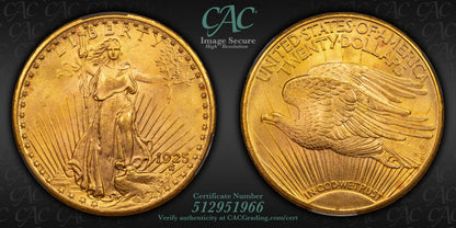 1925 CAC MS64 Saint $20 Gold Coin CACG Smooth Rich Color