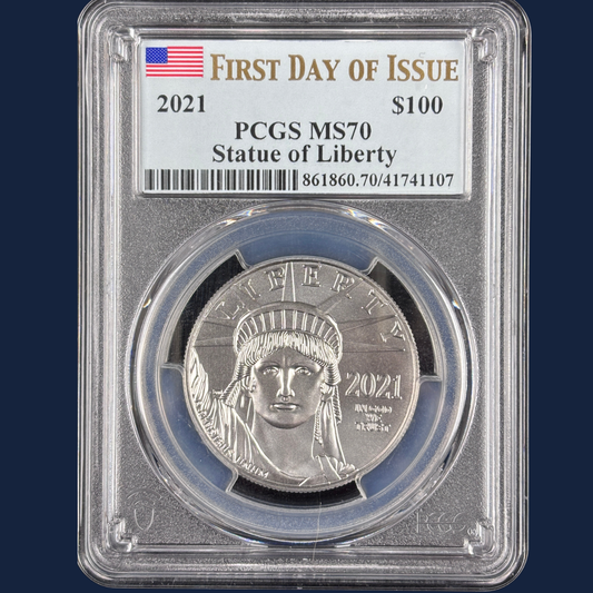 2021 1oz Platinum Eagle PCGS MS70 First Day Issue .9995 $100 Coin FDOI