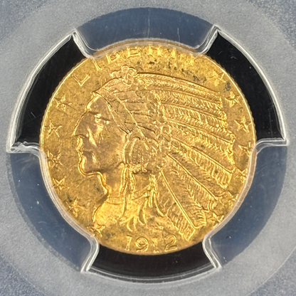 1912 $5 Indian Head Half Eagle Gold Coin PCGS MS62 CAC Super Original