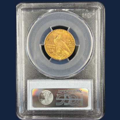 1912 $5 Indian Head Half Eagle Gold Coin PCGS MS62 CAC Super Original