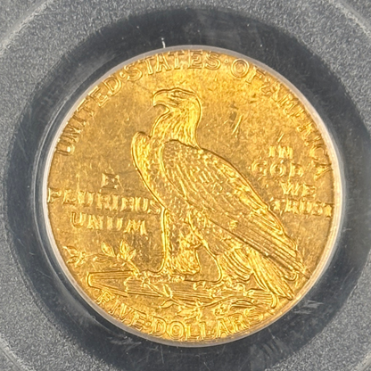 1912 $5 Indian Head Half Eagle Gold Coin PGCS OGH MS62