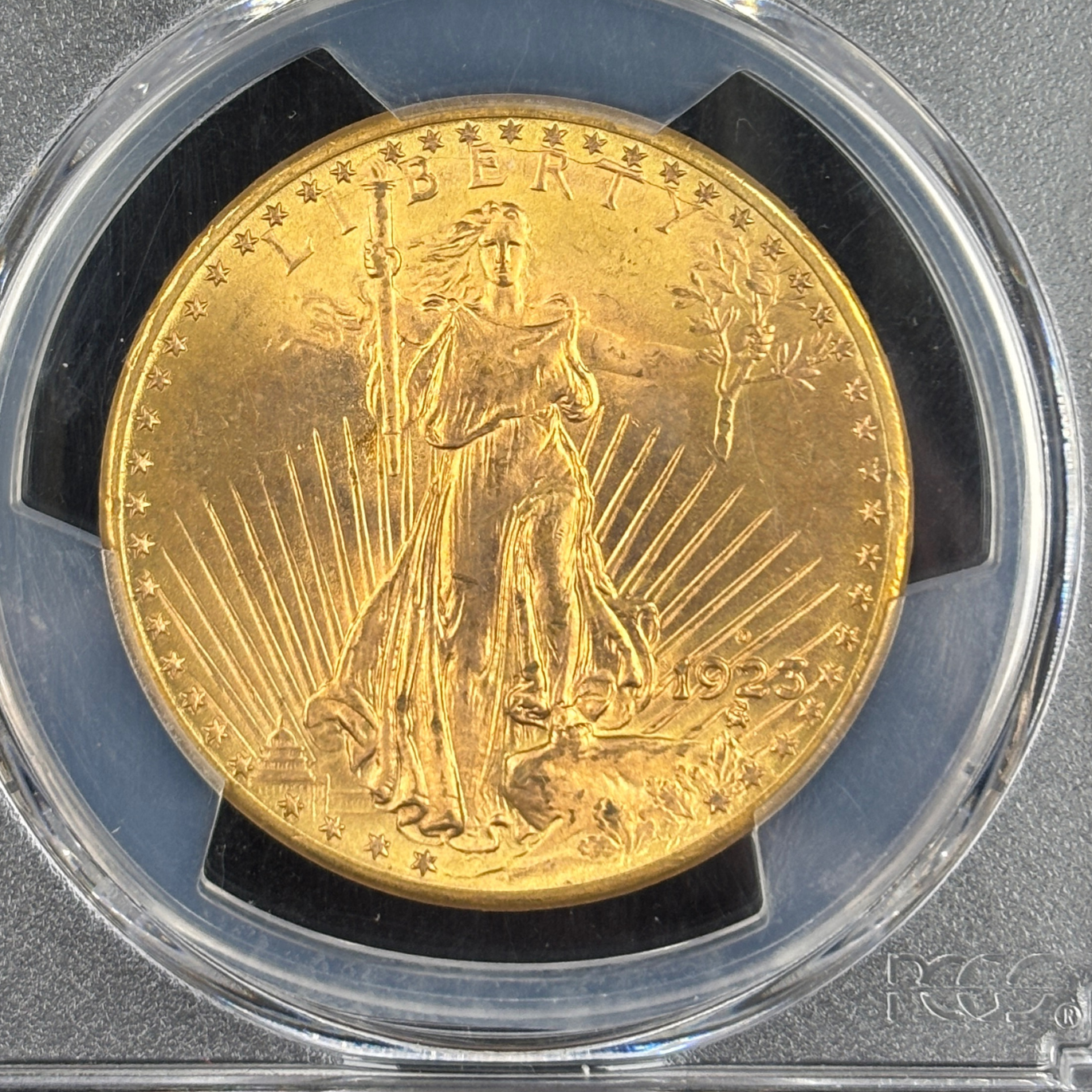 1923-D $20 Saint-Gaudens Double Eagle US Gold Coin – PCGS MS65+ CAC