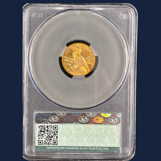 1926 $2.5 Indian Head Quarter Eagle Gold Coin CAC CACG MS63 Luster Loaded!