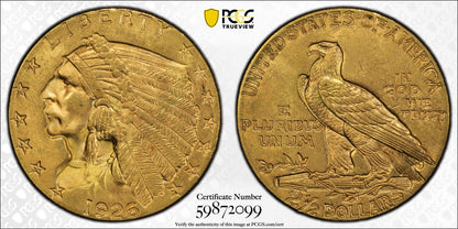 1926 Indian Head Quarter Eagle PCGS MS64 CAC Smooth