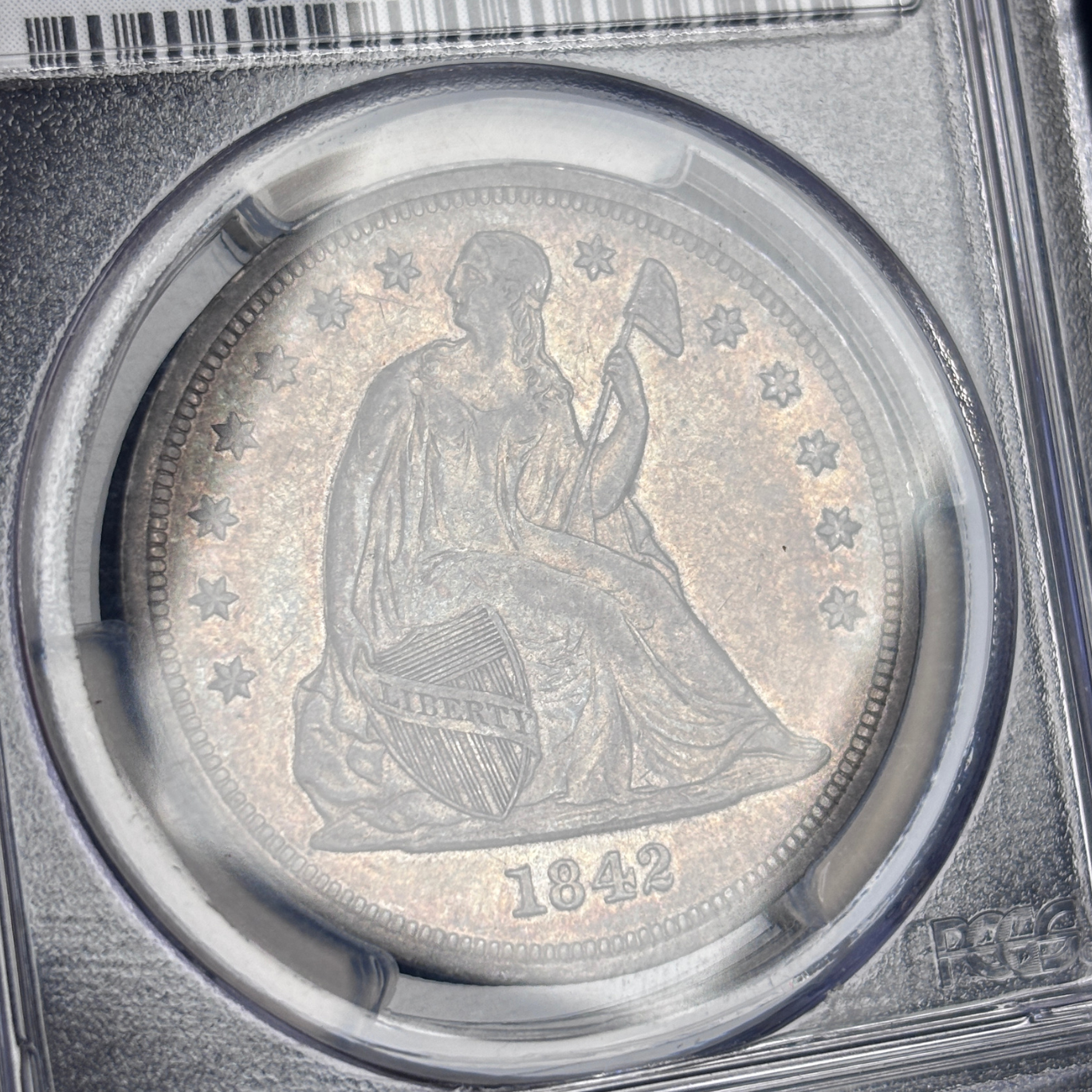 1842 Seated Liberty Dollar PCGS AU50 CAC