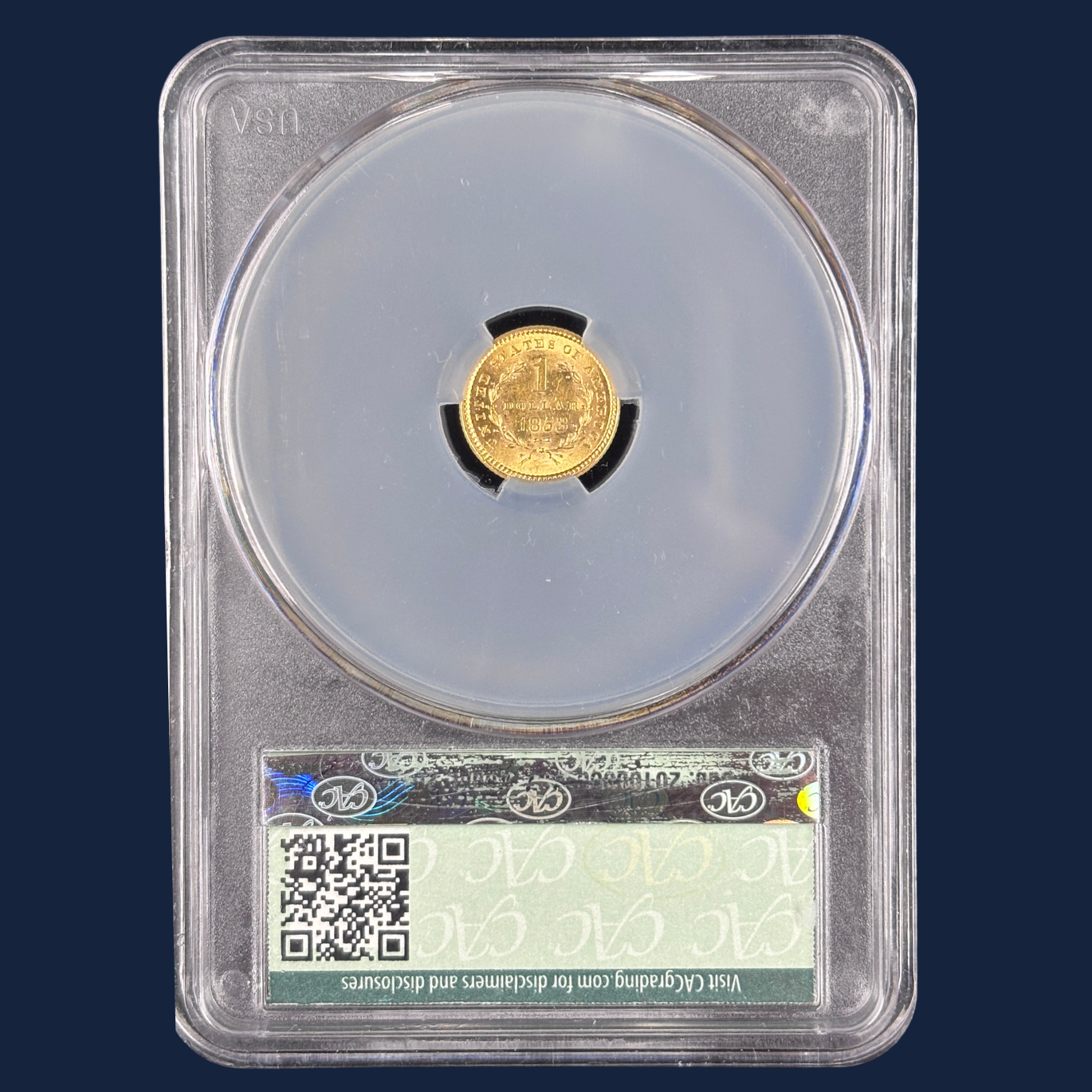 1853 Gold Dollar CAC CACG MS64 Great Luster