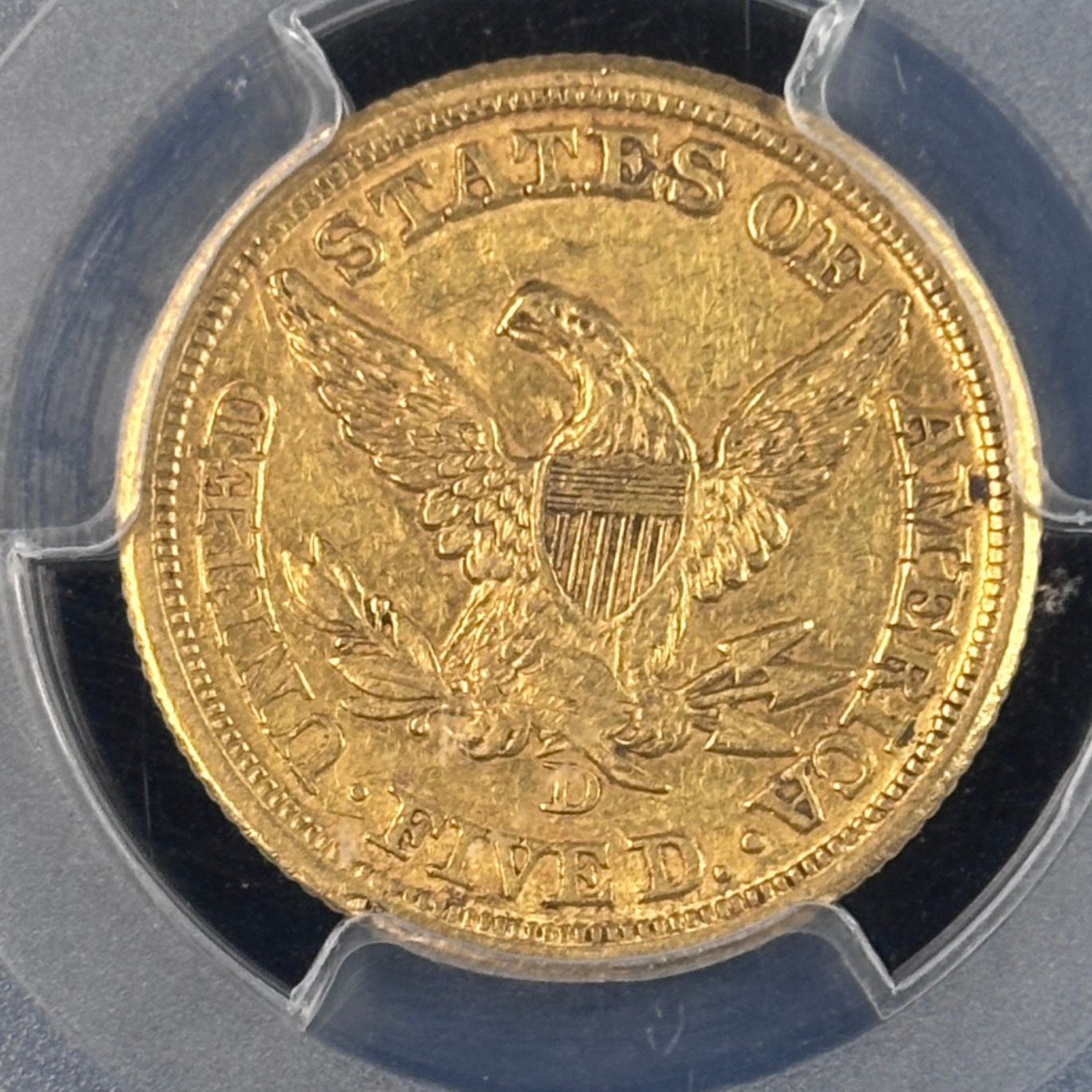 1858-D Liberty Head Half Eagle PCGS AU58 Dahlonega Gold Coin