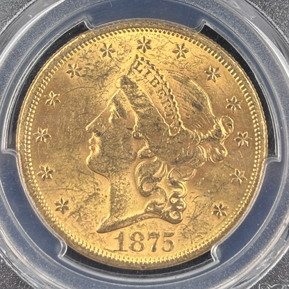 1875 S $20 Liberty Head Double Eagle Gold Coin PCGS MS62 Granite Lady Hoard