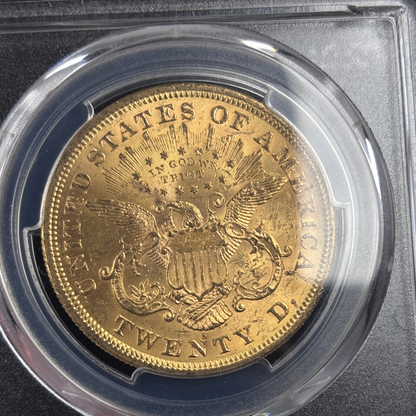 1875 S $20 Liberty Head Double Eagle Gold Coin PCGS MS62 Granite Lady Hoard