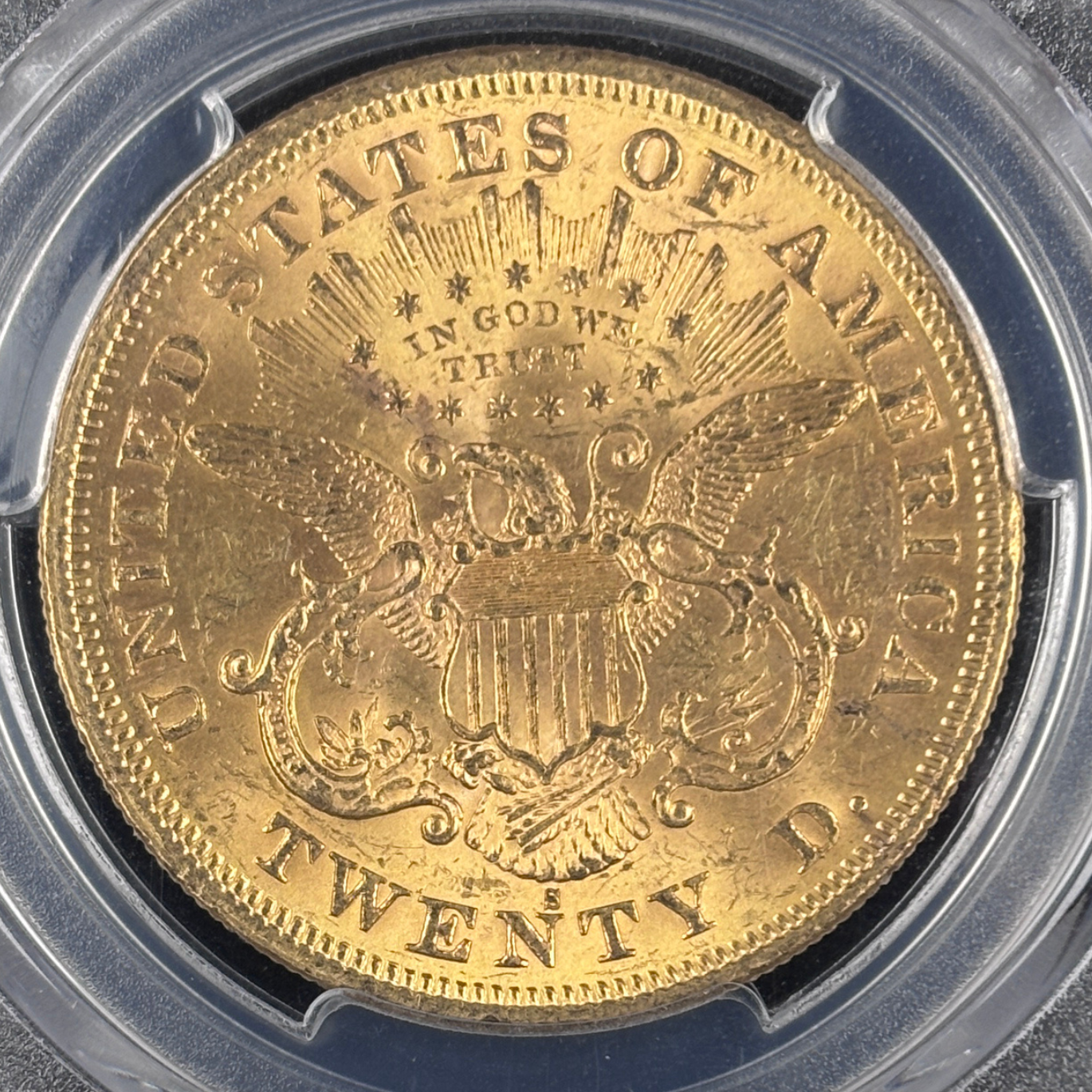 1875 S $20 Liberty Head Double Eagle Gold Coin PCGS MS62 Granite Lady Hoard