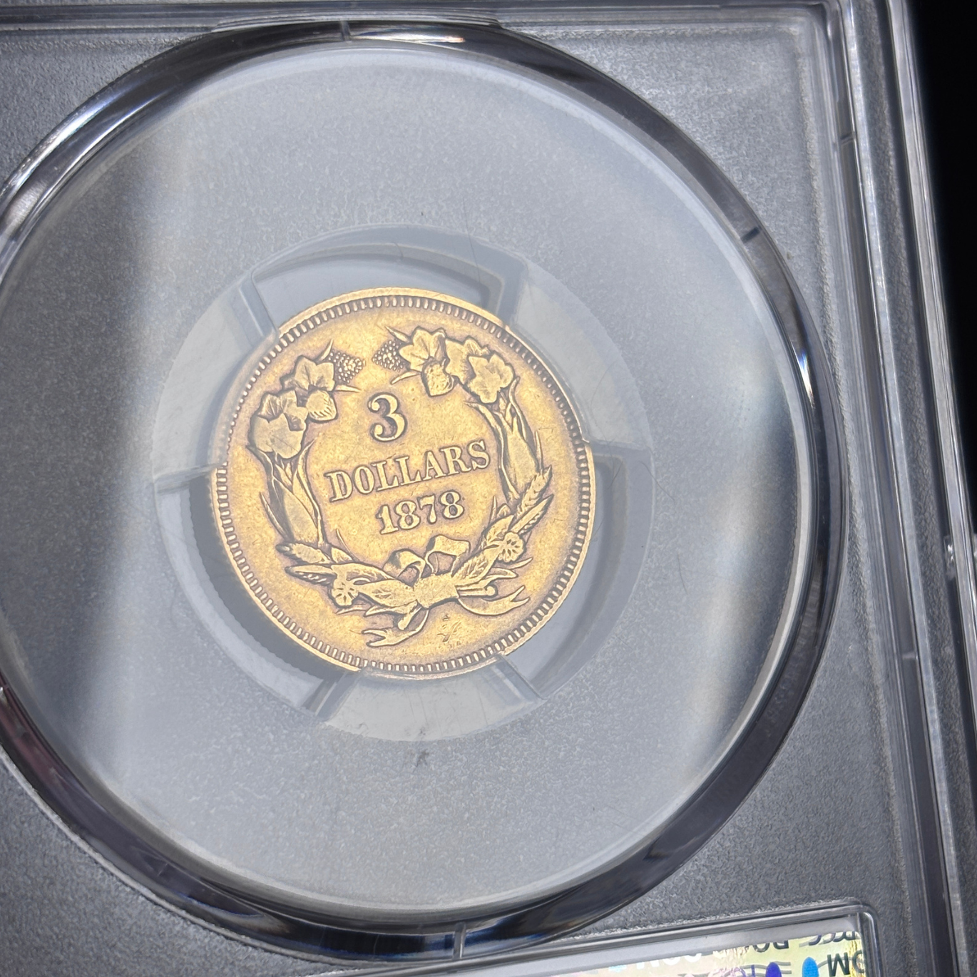 1878 $3 Three Dollar Gold Coin PCGS XF40 Original!