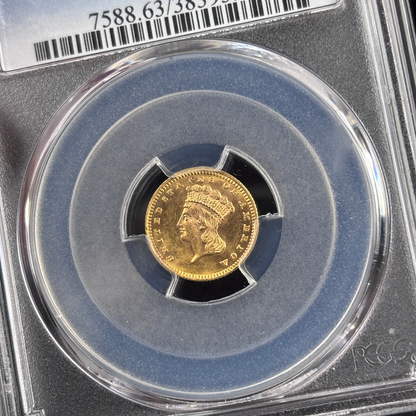 1887 Indian Princess, Large Head PCGS MS63 CAC Gold Dollar US Coin Type Coin
