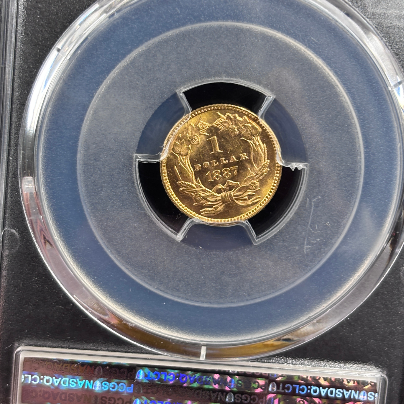 1887 Indian Princess, Large Head PCGS MS63 CAC Gold Dollar US Coin Type Coin