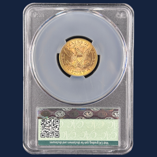 1893 $5 Liberty Head Half Eagle Gold Coin MS 64 CAC PQ