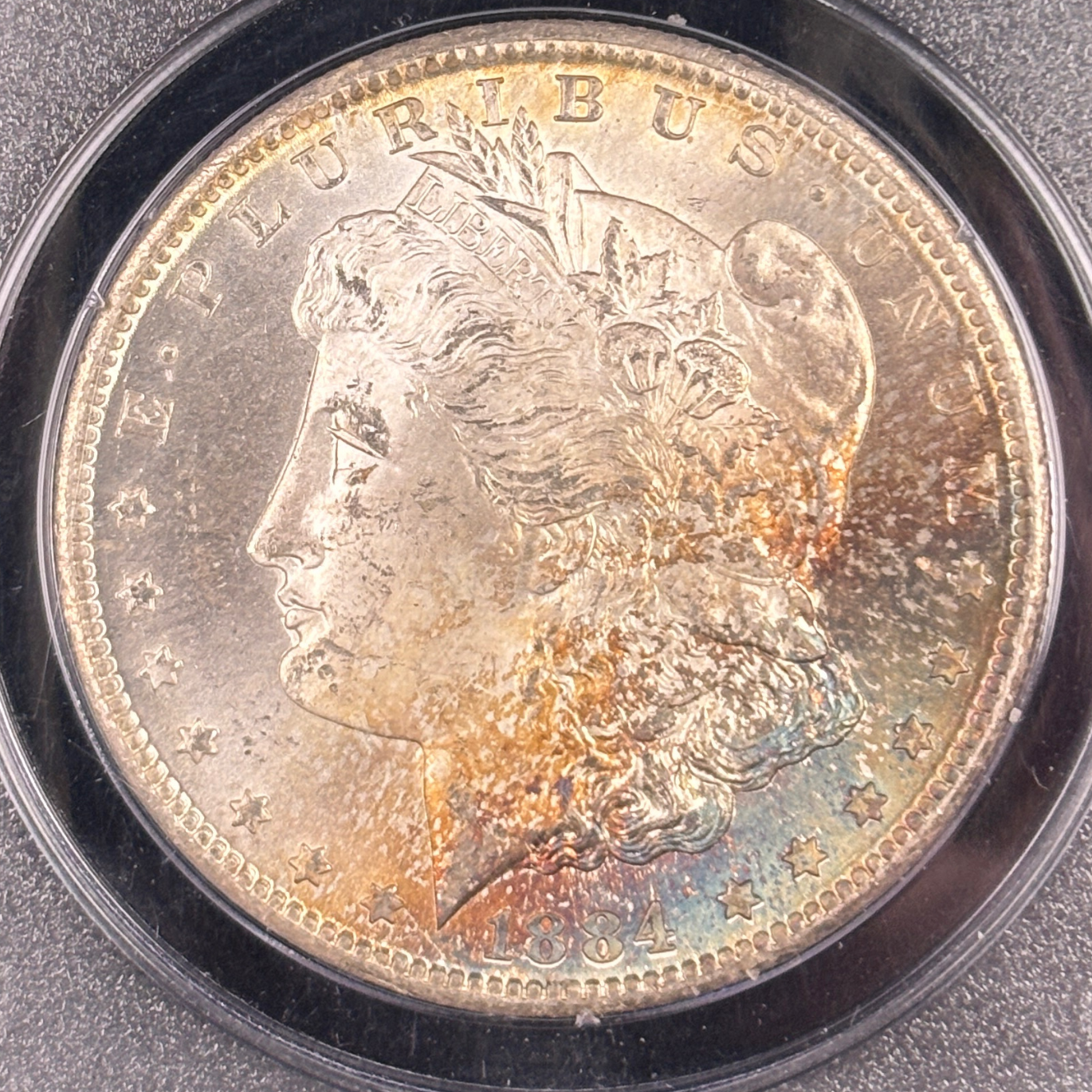1884 CC Morgan Dollar Rattler PCGS MS65 CAC Toner