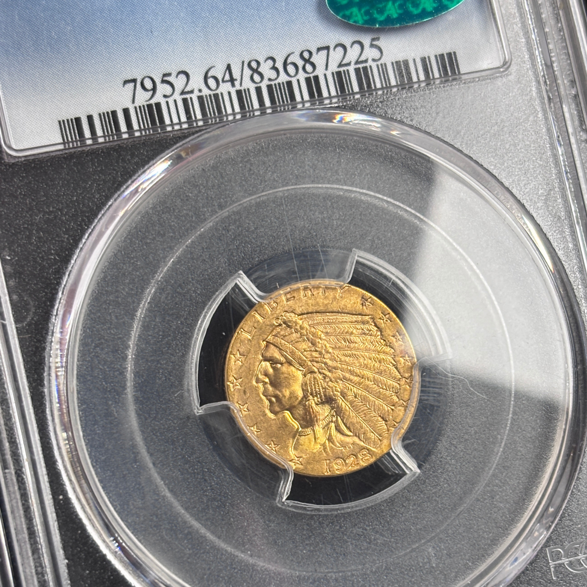 1928 Indian Head Quarter Eagle PCGS MS64 CAC Strong Luster